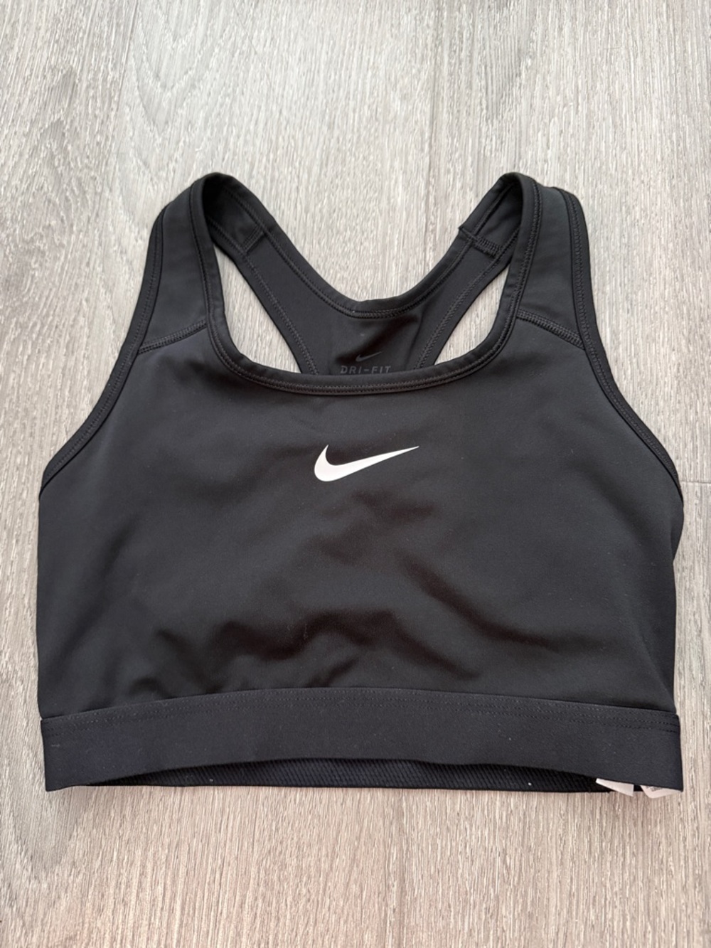 Nike Black Sports Bra with White Swoosh